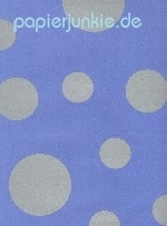 Geschenkpapier Punkte, blau/silber