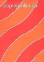 Geschenkpapier Wellen, orange/silber