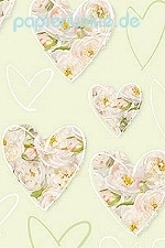 Geschenkpapier Herzen mit Rosen