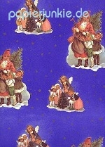 Geschenkpapier Weihnachtszeit, blau