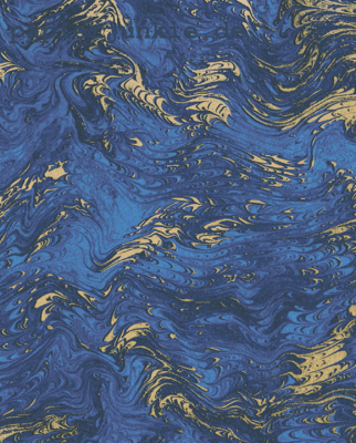 Geschenkpapier Marmorata, blau/gold