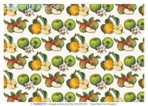 Geschenkpapier Fantasia di mele, Äpfel (Grafiche Tassotti)
