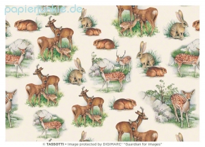 Geschenkpapier Rotwild, Animali del bosco (Grafiche Tassotti)