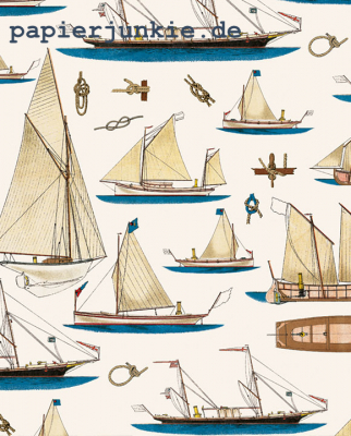 Geschenkpapier Marine, Segelboote