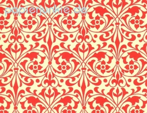 Carta Varese - Blumen stilisiert, rot