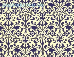 Carta Varese - Blumen stilisiert, blau