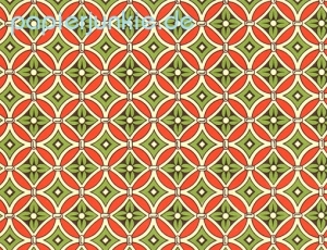 Carta Varese - Blumenornament, rot/grün